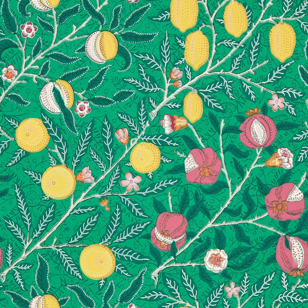 Fruit Wallpaper 510018 by Morris & Co in Tangled Green